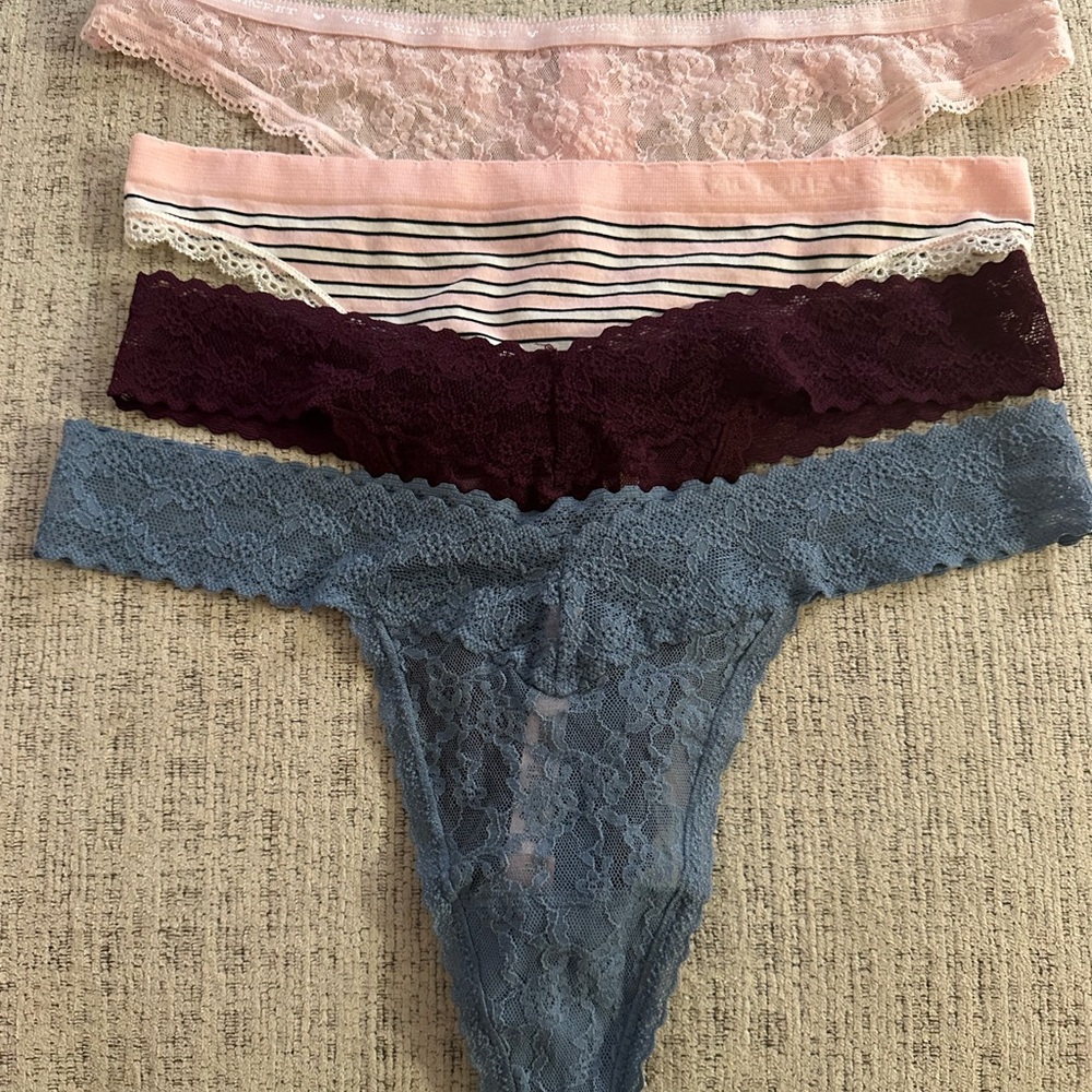 Victoria's Secret Lace and Striped Panties Set